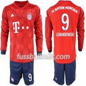 Fußballtrikots FC Bayern München Lewandowski 9 Kinder Heim Trikotsatz 2018-2019 Langarm